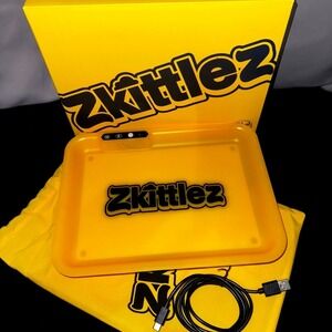 NEW Zkittlez Yellow Glow Tray LED Rolling Tray Light up Rolling Tray 11x7in